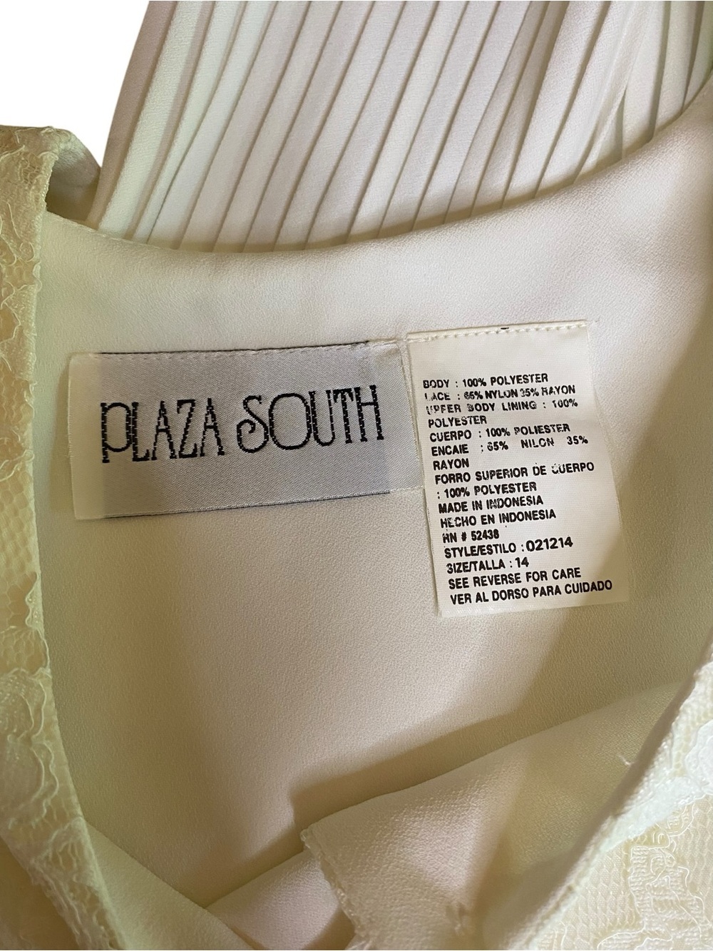 Vintage Plaza South Dress Women’s 14 Lace Pleated Wedding Rehearsal Shower White - Picture 7 of 7